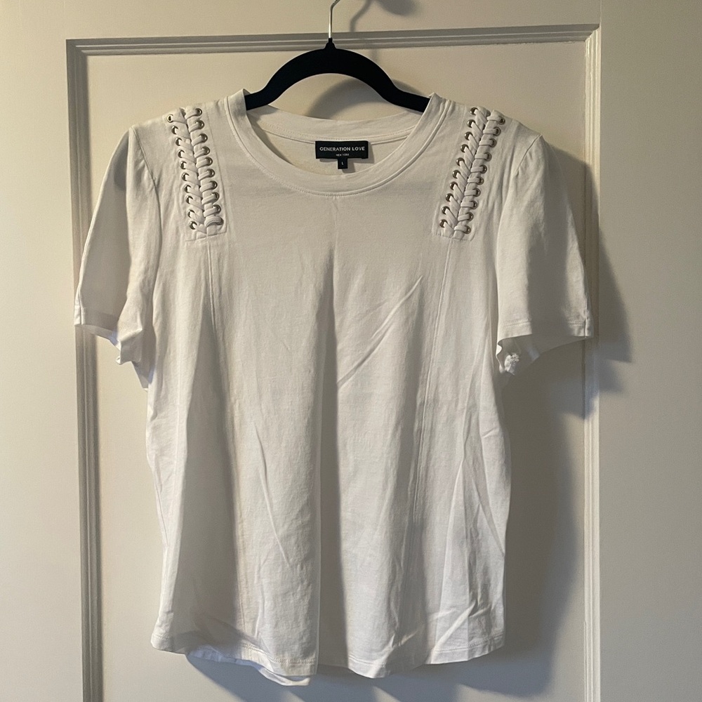 Generation Love Short Sleeve Tee with Eyelet Detail